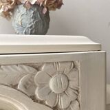 Art Deco bedside table from the 1930s - Wood with inlaid top