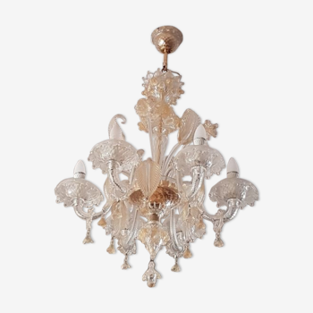 Murano glass Venetian chandelier 6 branches