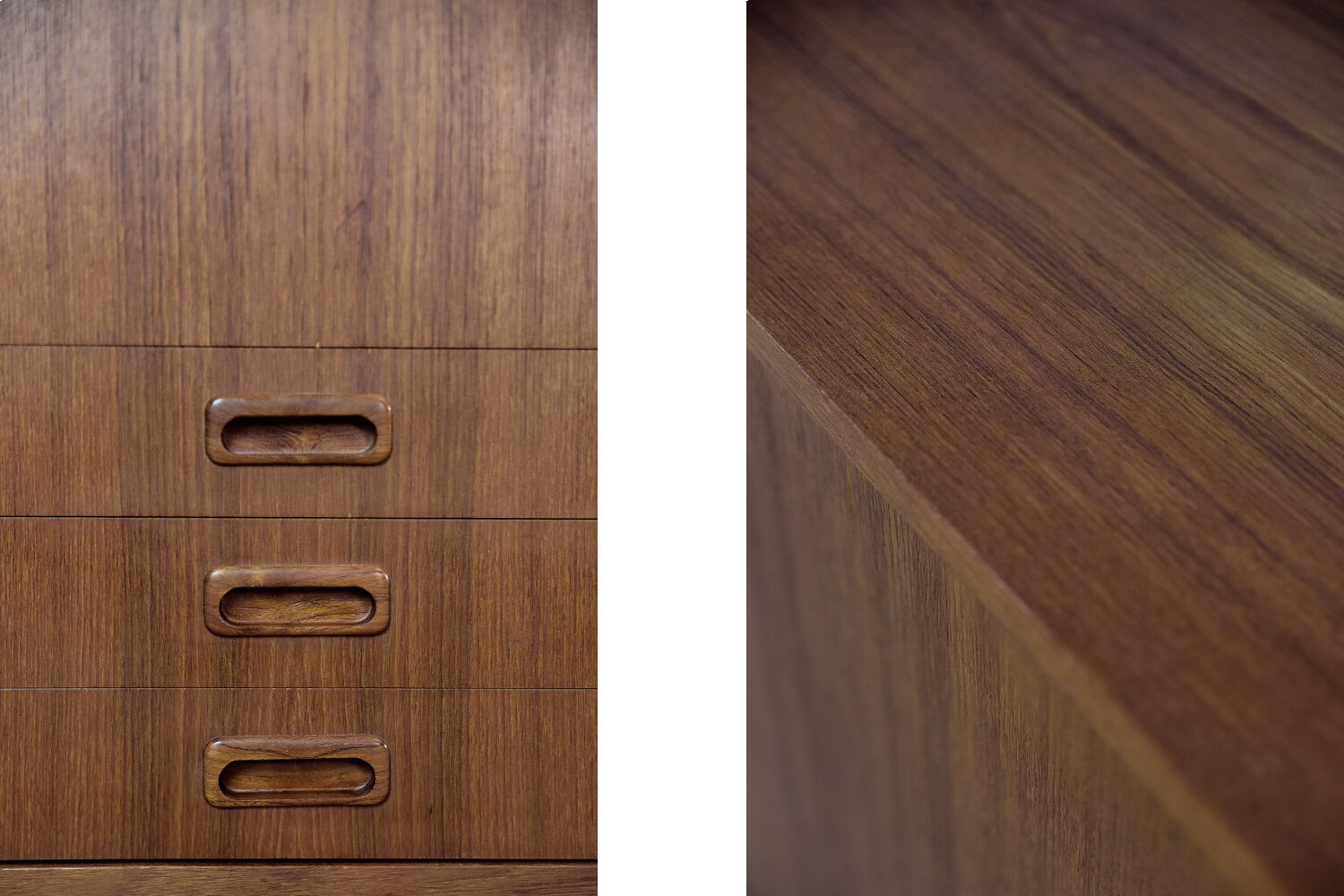 Scandinavian classic teak high sideboard with drawers, 1960s