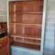 Old 2-door bookcase with chalk paint blue patina