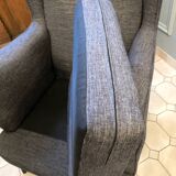 Fauteuil à grand dossier en tissu