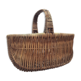 Wicker basket basket with vintage handle size: height -34cm- width -40cm - prof-29cm