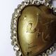 Ex-voto ancien cœur enflammé de Marie pomponne serti de strass, XIXe-XXe