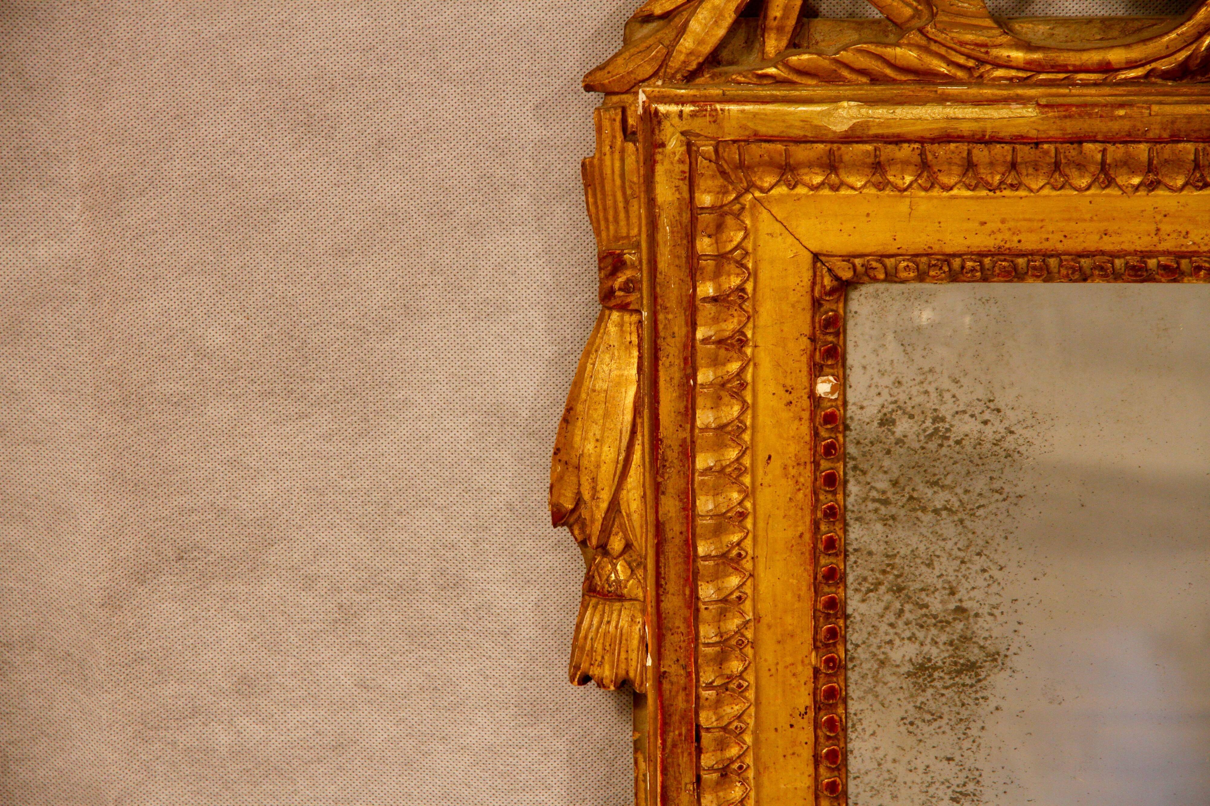 Small mirror wood golden period Louis XVI 90x52cm