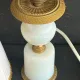 Lampe XIXe en opaline blanche et métal doré