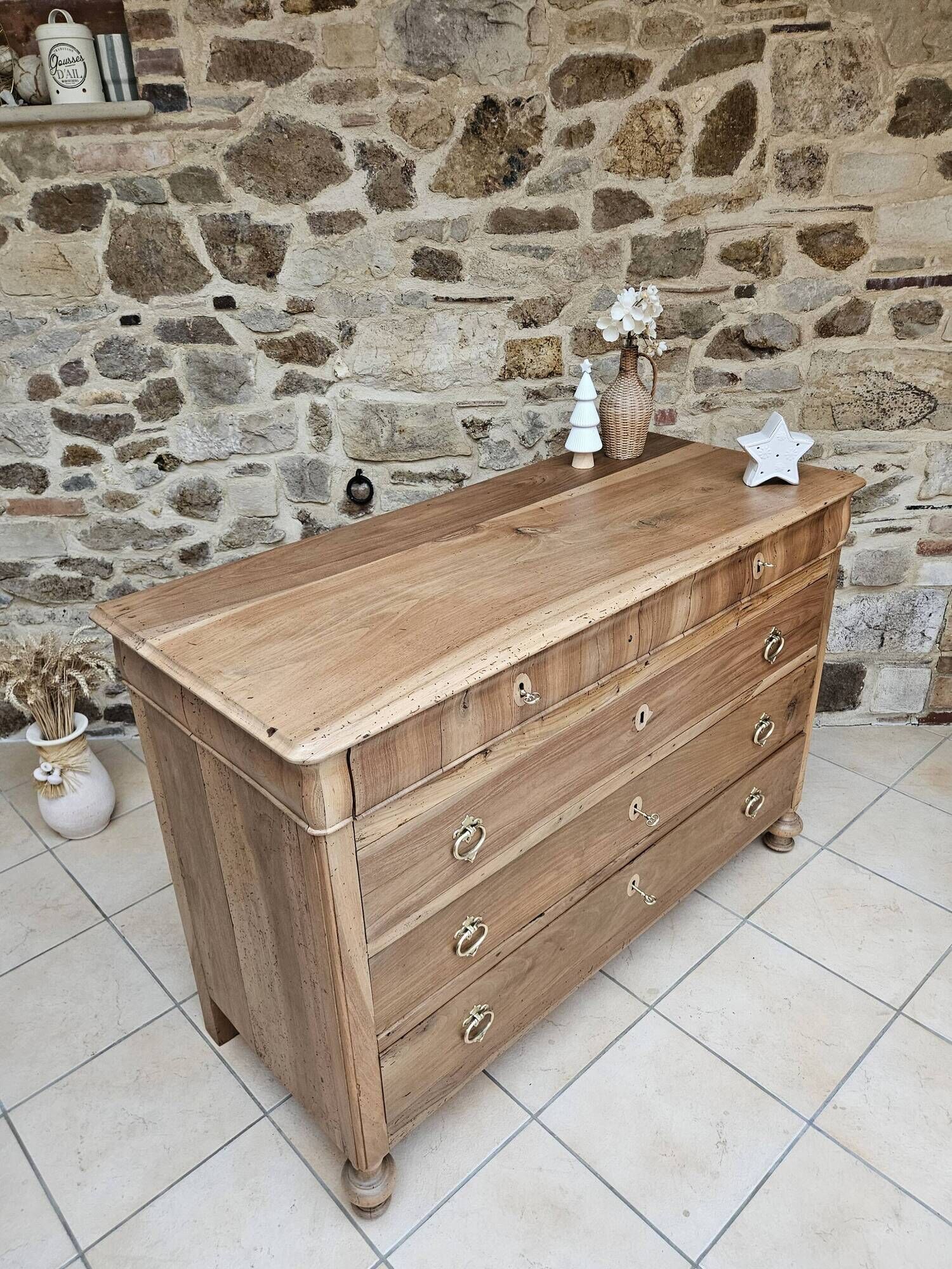 Antique walnut chest of drawers