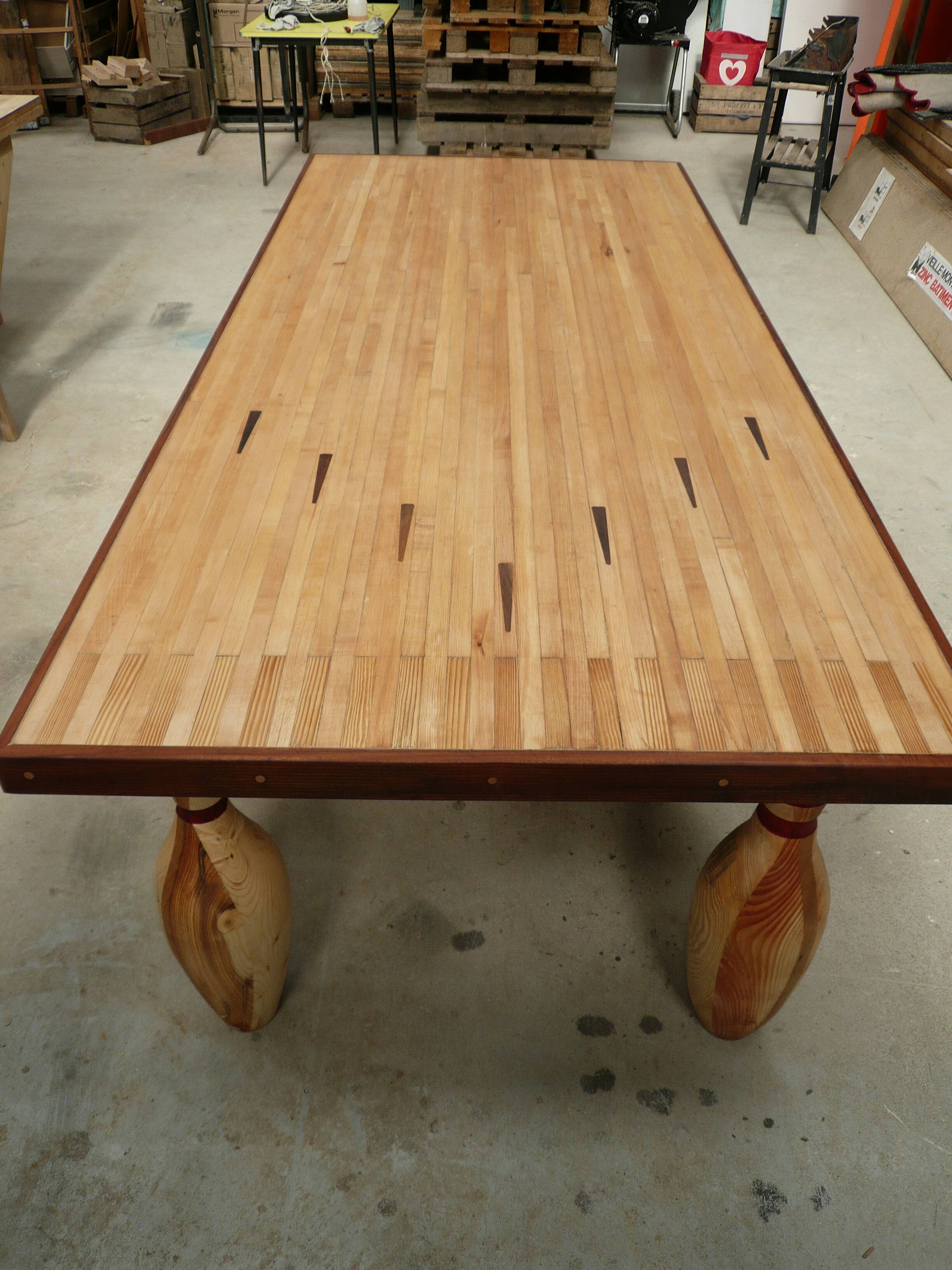 Dining table bowling lane