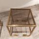 Set de 2 tables d'appoint vintage en forme de g en laiton