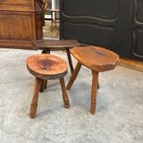 Suite of 3 brutalist stools