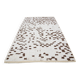Tapis vintage surdimensionné fait main en laine 100 % crème et marron, 208x303 cm