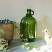 Bonbonne vintage en verre vert