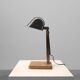 Art Deco Industrial metal and travertine Desk Lamp, Belgium 1930s