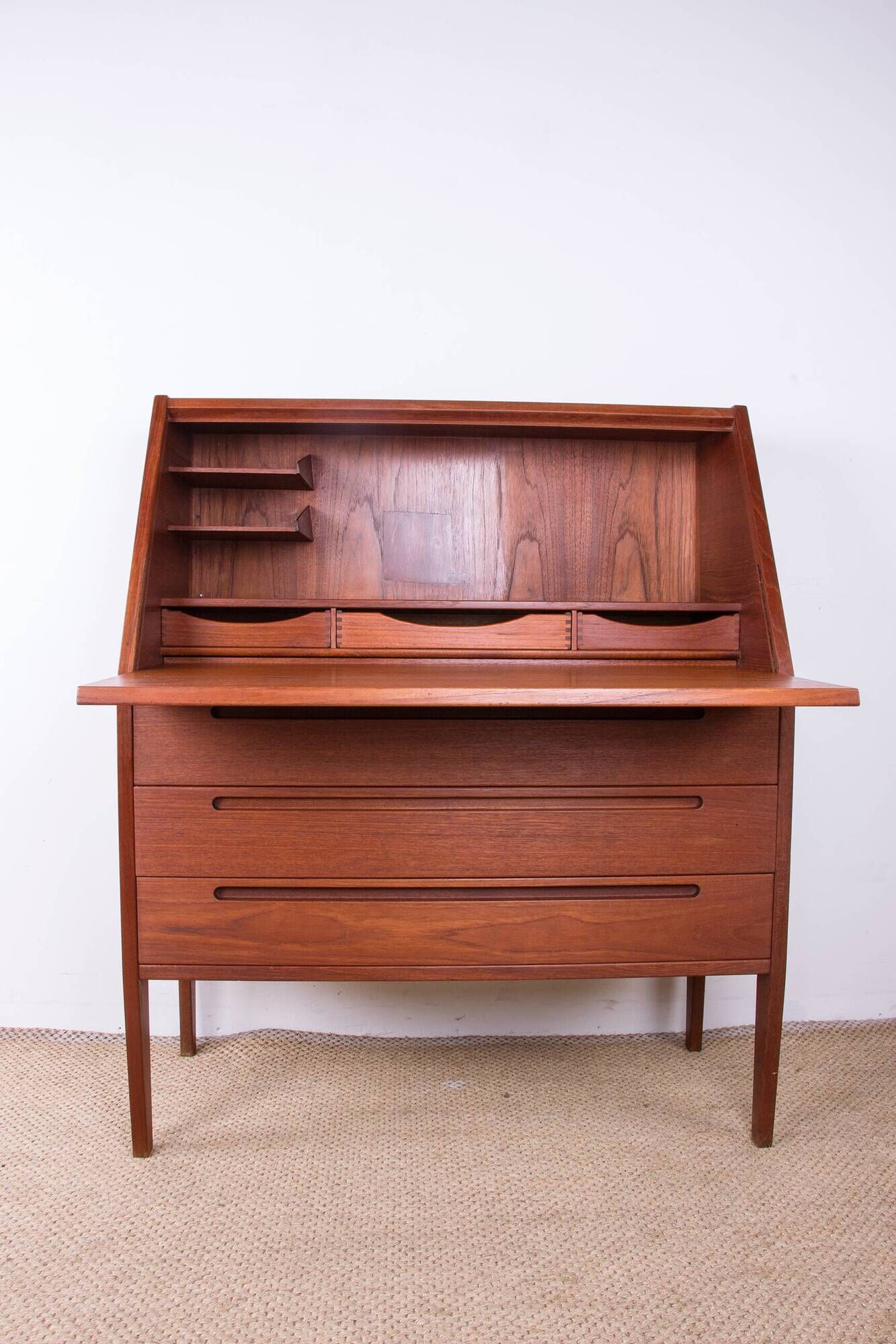 Danish Teak Secretary Desk by Kai Kristiansen for HJN Mobler 1960.