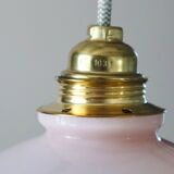 Pink draped glass pendant lamp