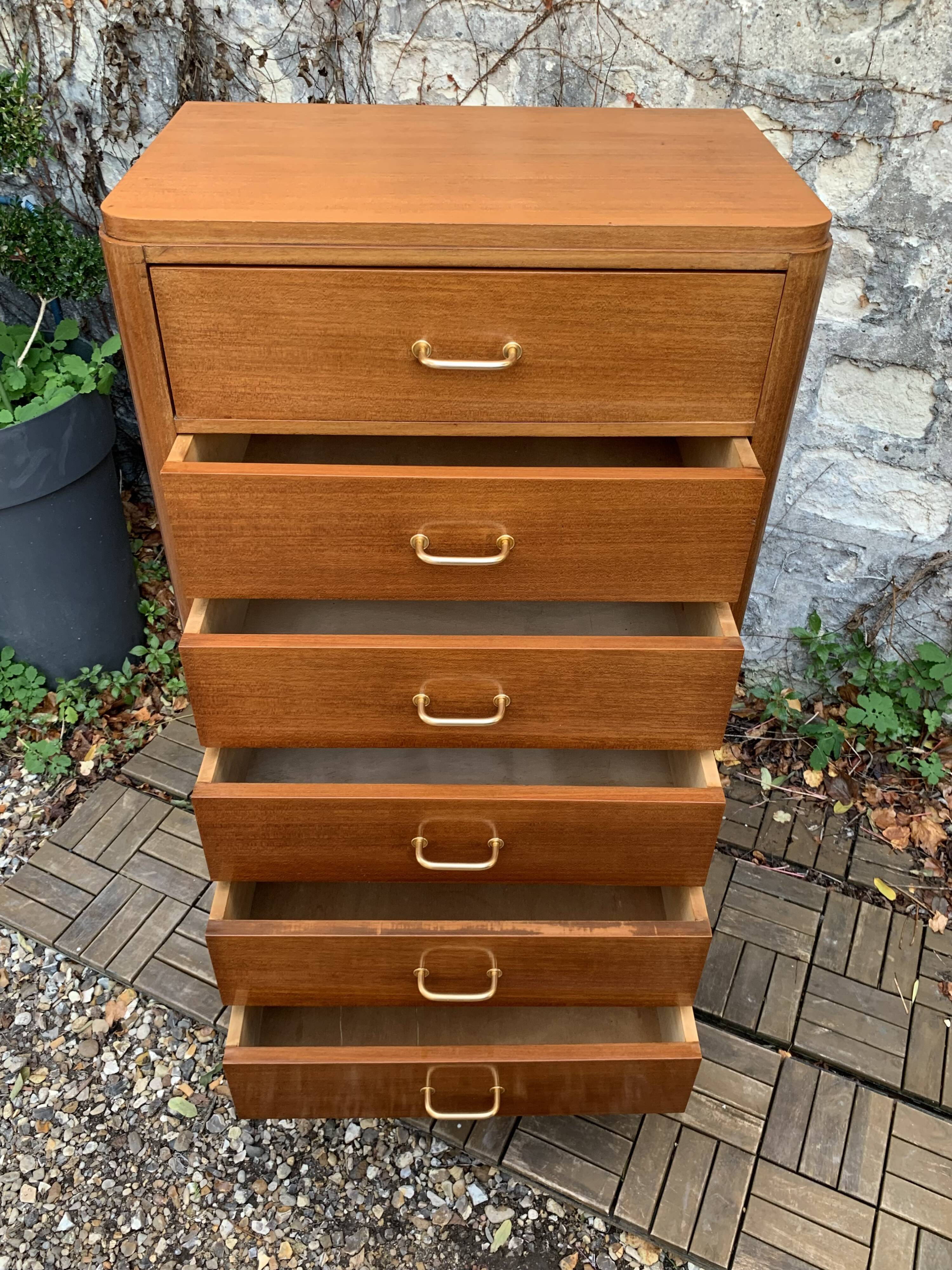 Vintage chest of drawers with compass feet 1960 H112