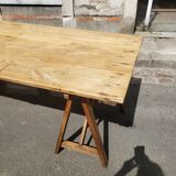 Farm or workshop table on trestles