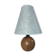 Table lamp foot ball light wood, lampshade ecru paper, 1970's