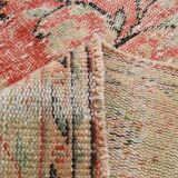 Red & cream oriental turkish vintage rug