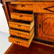 Biedermeier vintage oak and mahogany secretary desk, well-made, 1860.