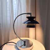 Scandinavian-inspired black and chrome table lamp