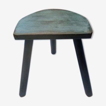 Black blue patina tripod stool