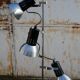 Floor lamp in metal chrome with 3 spotlights, 70s