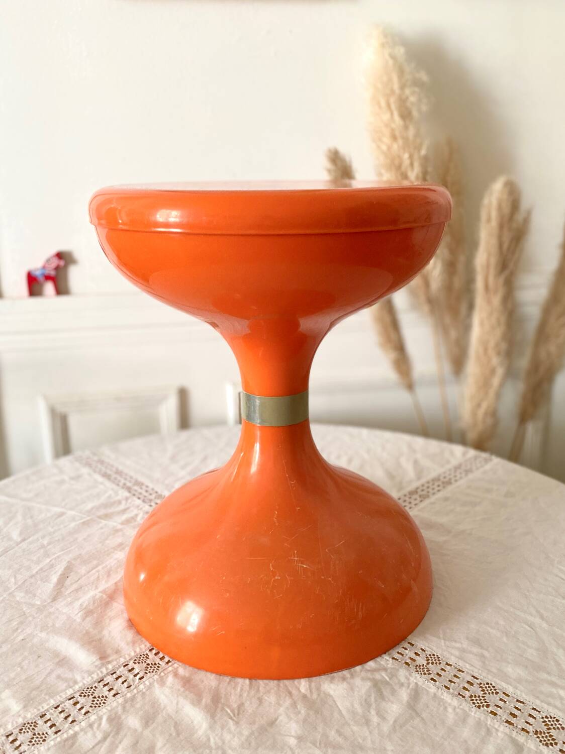Robur Sgabello Americano stool orange plastic vintage 70s
