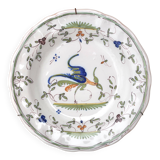 Assiette creuse en faïence de Moustiers décorée d'un oiseau, XIXe
