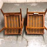 Pair of armchairs Scandinavian design feet compass vintage period 1960s