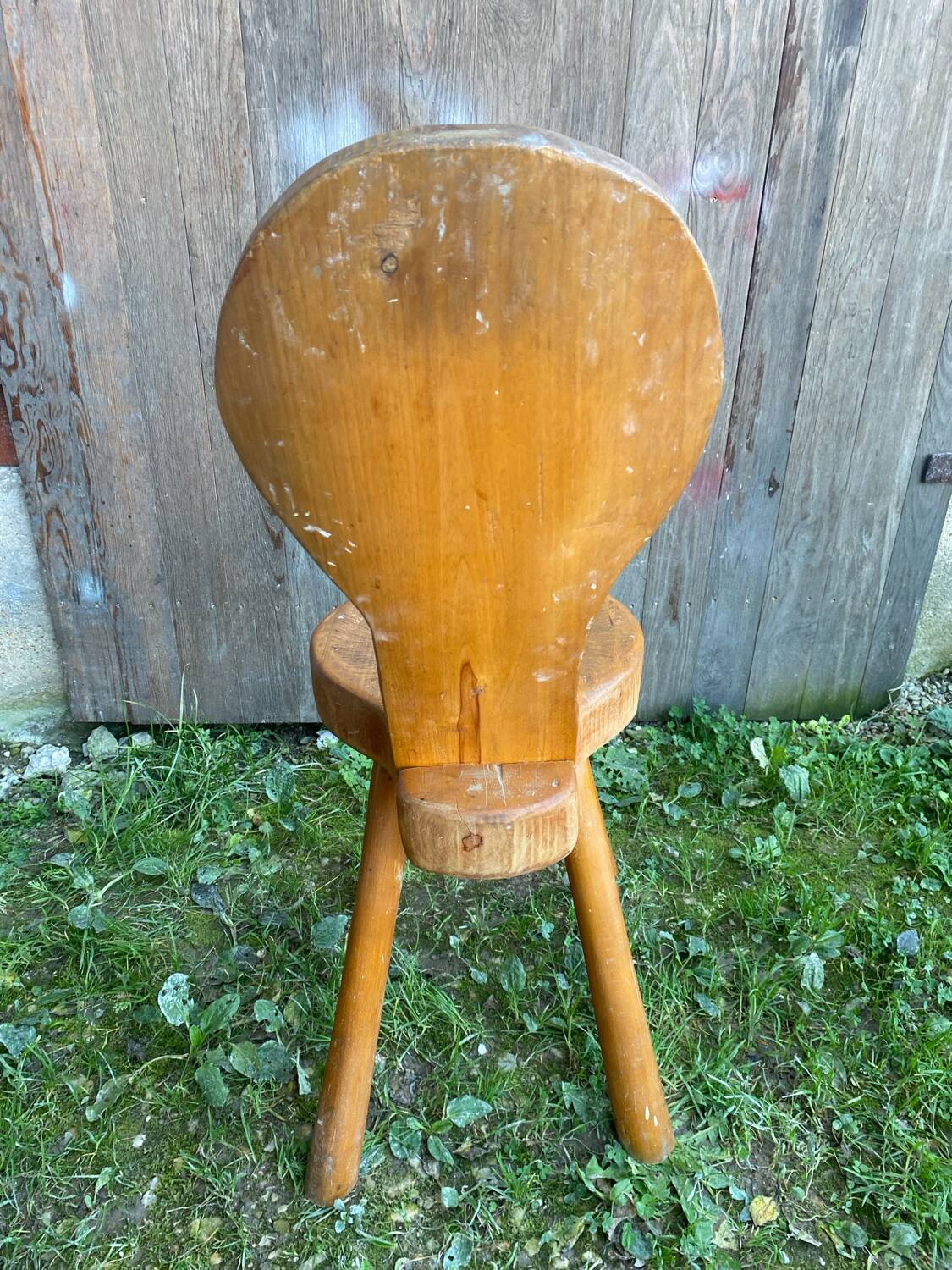 Old brutalist chair deco mountain solid wood vintage