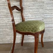 Pair of 19th century Louis XV style chairs, Napoleon III period in walnut