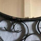 Large vintage black metal mirror Chaty Vallauris