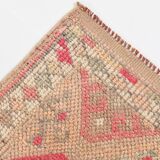2x10 Red Pink Geometric Vintage Runner Rug,  75x315Cm