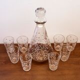 Liquor service 8 glasses 60s