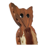 Chaises tripodes brutalistes en cuir de vache pour chat / étiquetées fabriquées en Espagne, dossier pliable, années 1960