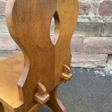 2 Scandinavian Brutalist chairs Pierre Chapo School Mid Century Wood 1960