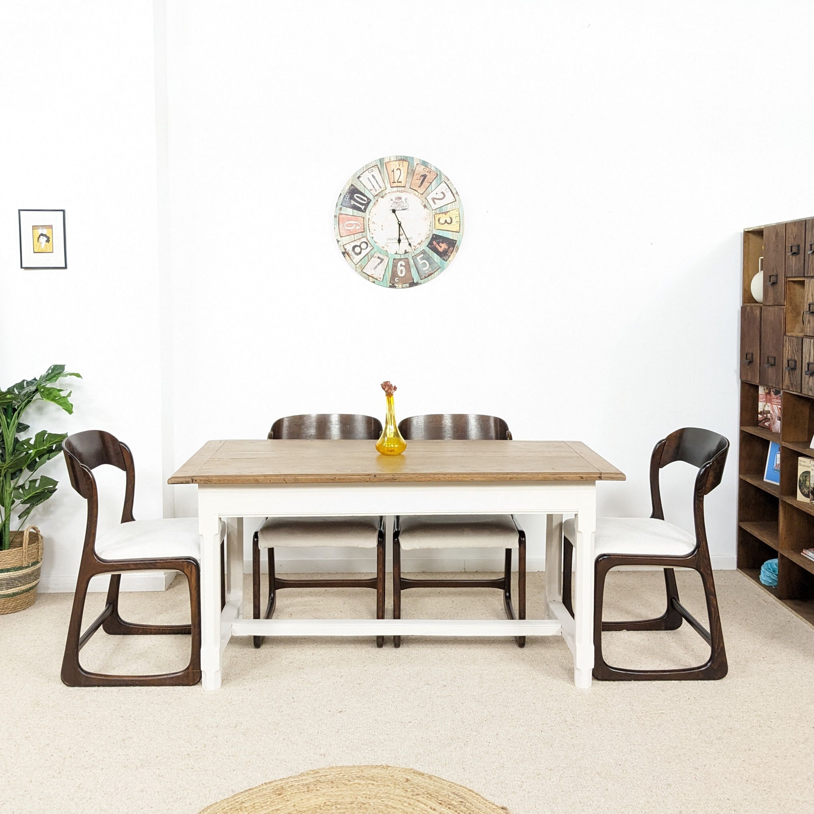 Solid wood farmhouse table