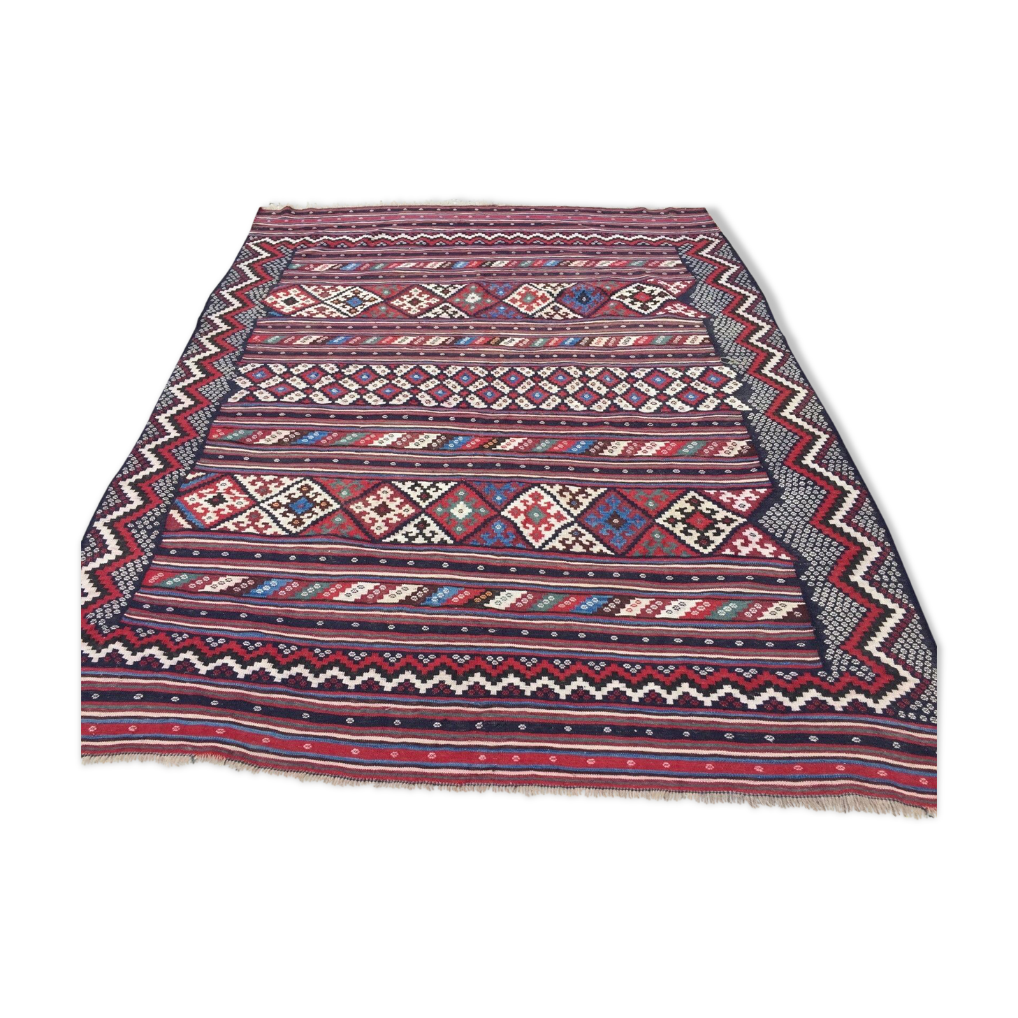 Vintage Turkish Kilim Rug 210x160cm shabby chic wool, country home, boho