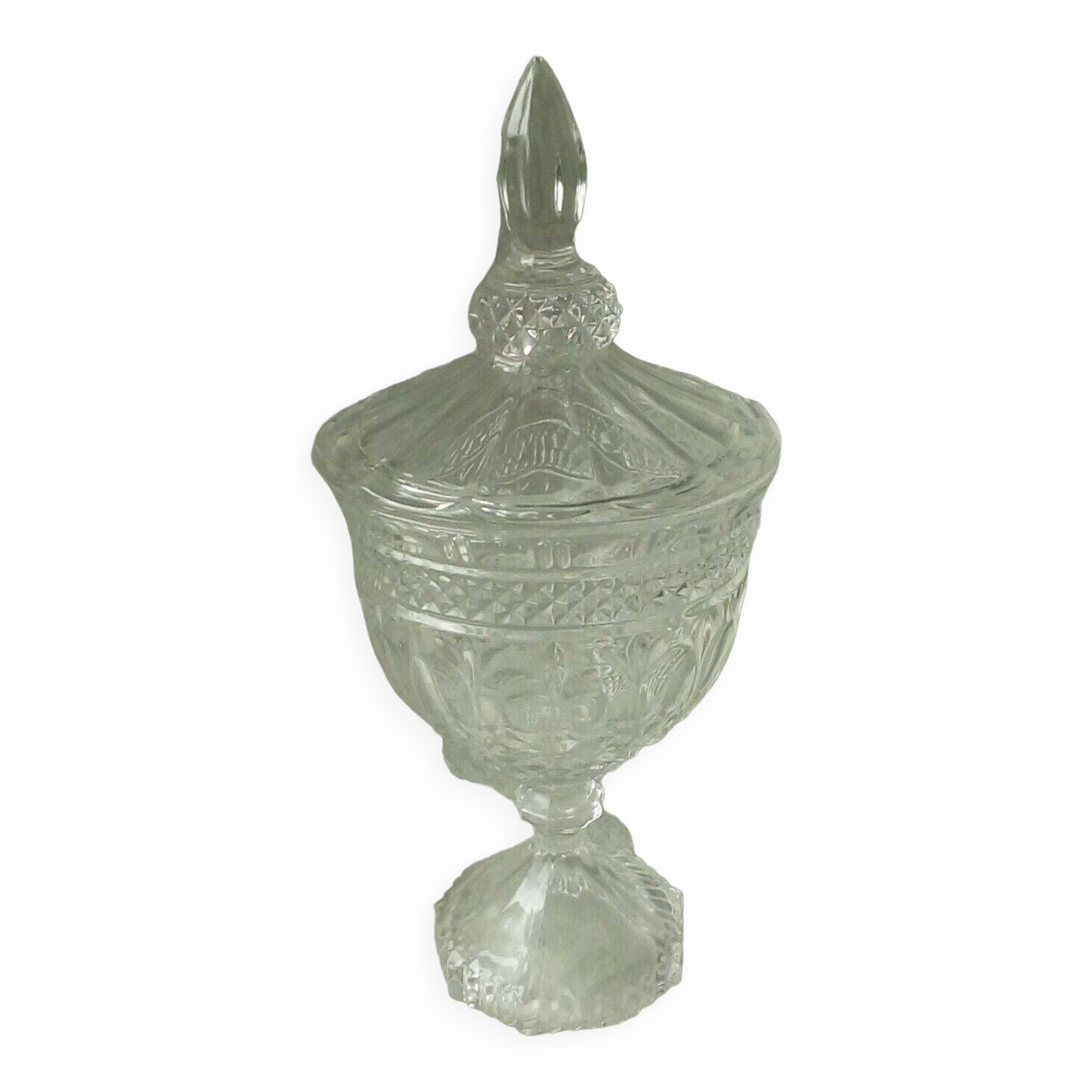 Louis Philippe style glass candy sugar bowl