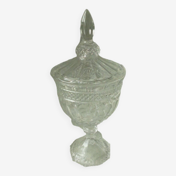 Sucrier bonbonniere en verre taille stle louis philippe