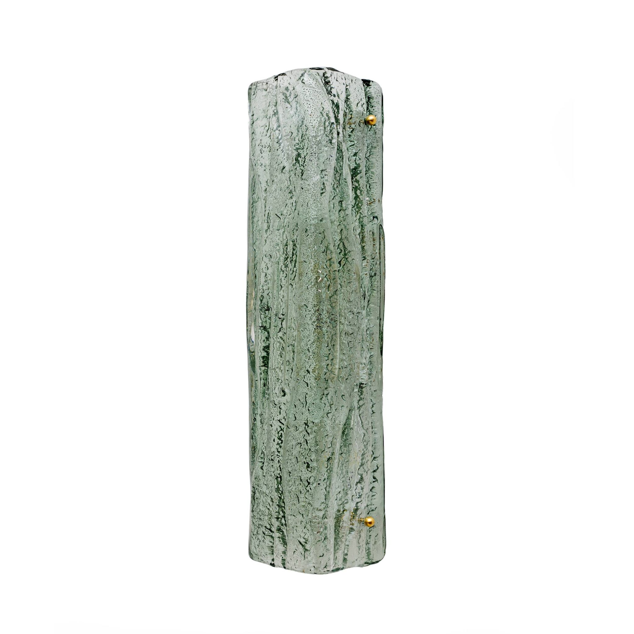 Pair of Mazzega-Style Aquamarine Murano Glass Sconces