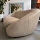 Rounded off-white leather sofa