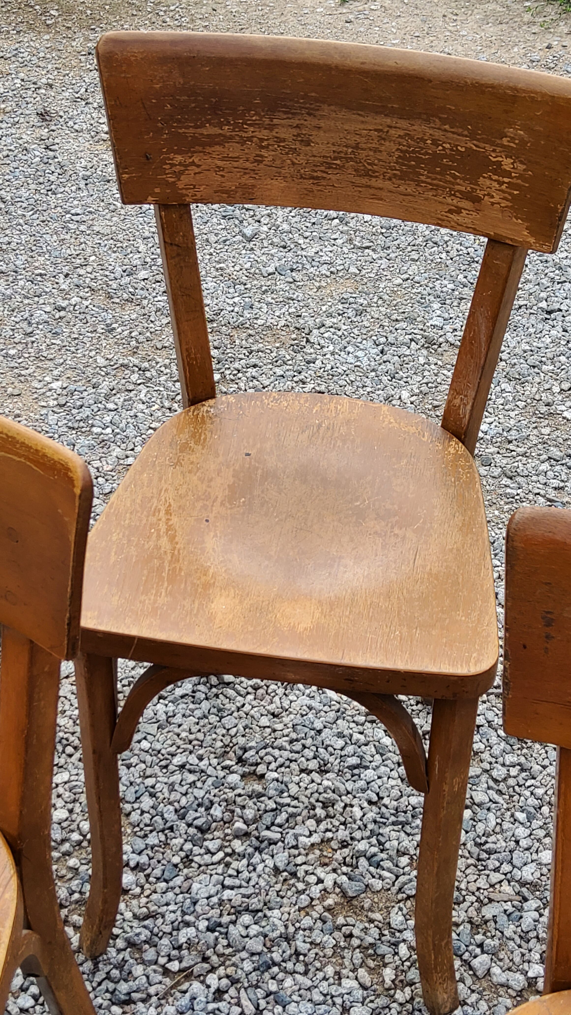 Set of 6 Baumann bistro chairs from the 50s stamp with iron