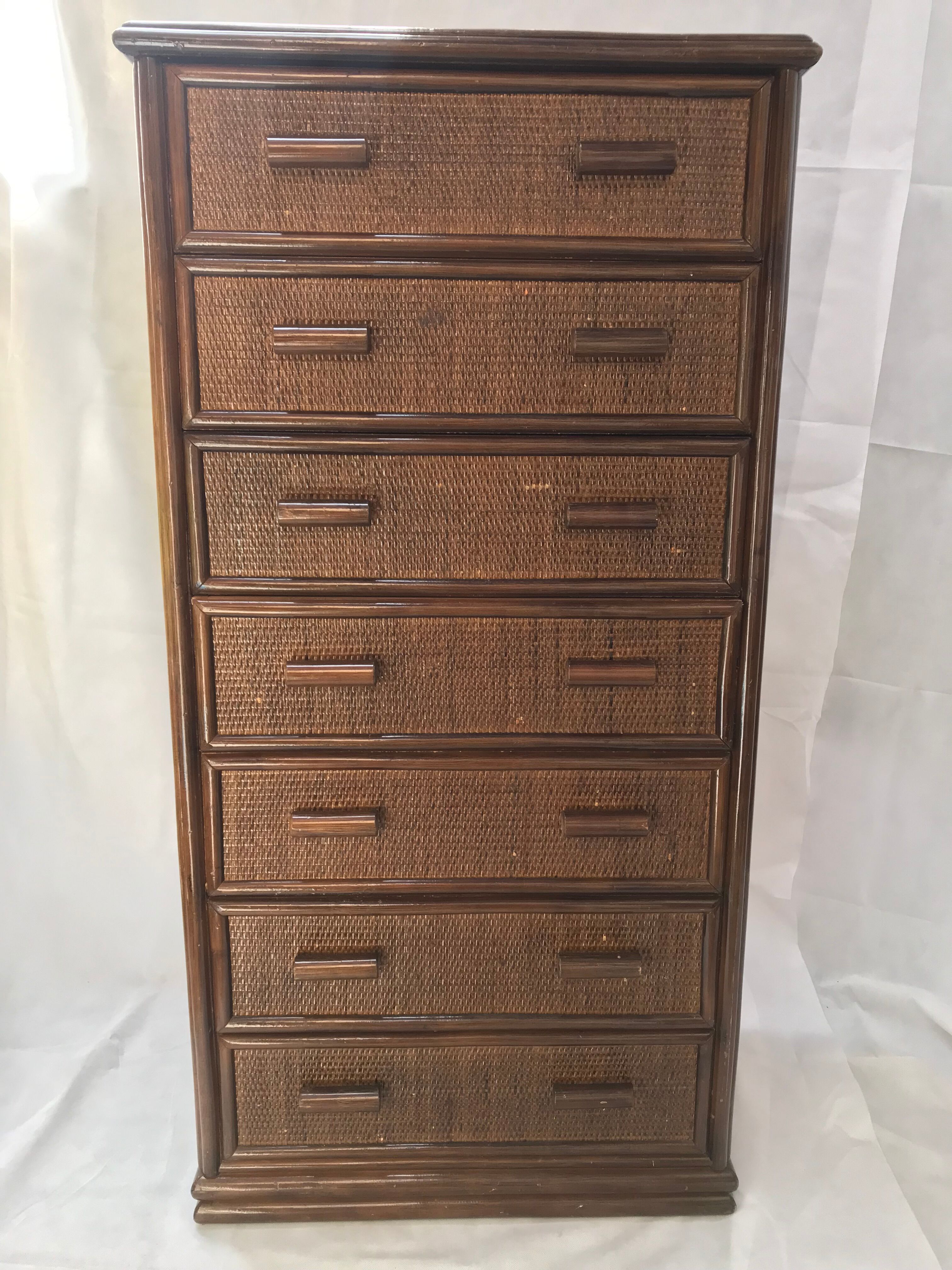 Rattan chest of drawers 7 drawers