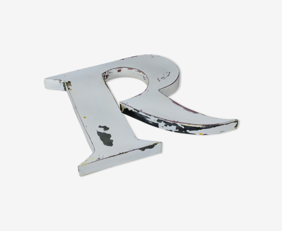 Lettre blanche en zinc R