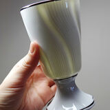 Mismatched pair of Limoges porcelain mazagrans, Haviland & LEC vintage.