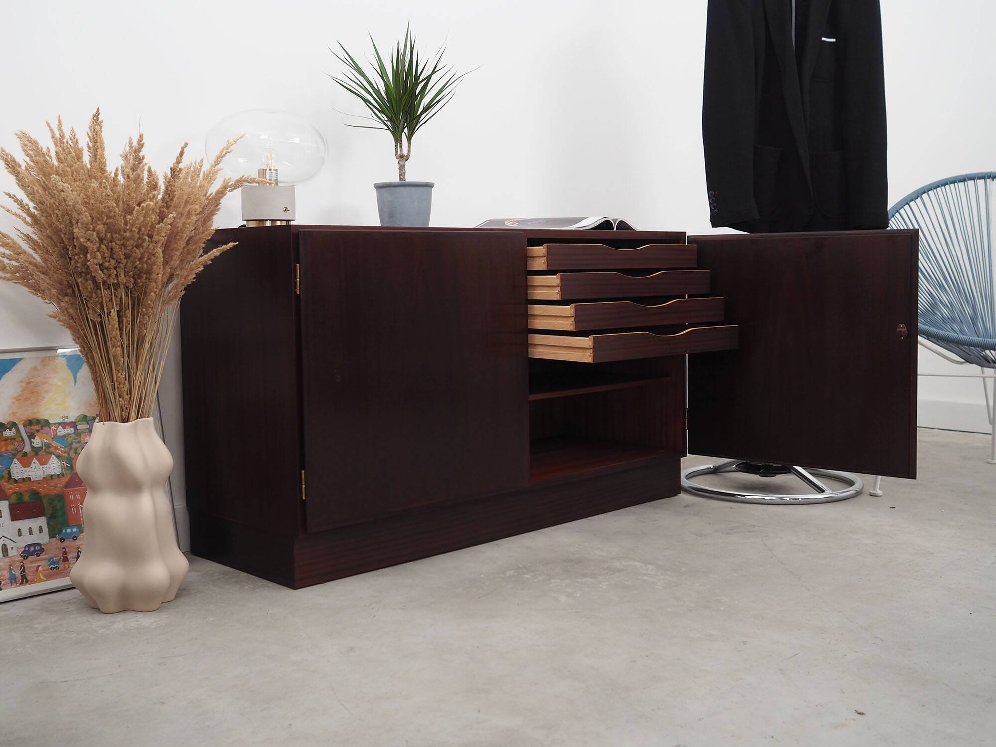 Mahogany cabinet, Danish design, 1960s, manufacturer: Omann Jun
