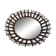 Round wall mirror with a modern mid-century wooden frame, 1960s, Germany.