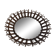 Round wall mirror with a modern mid-century wooden frame, 1960s, Germany.