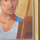 Painting - vintage portrait - the artist in front of his easel